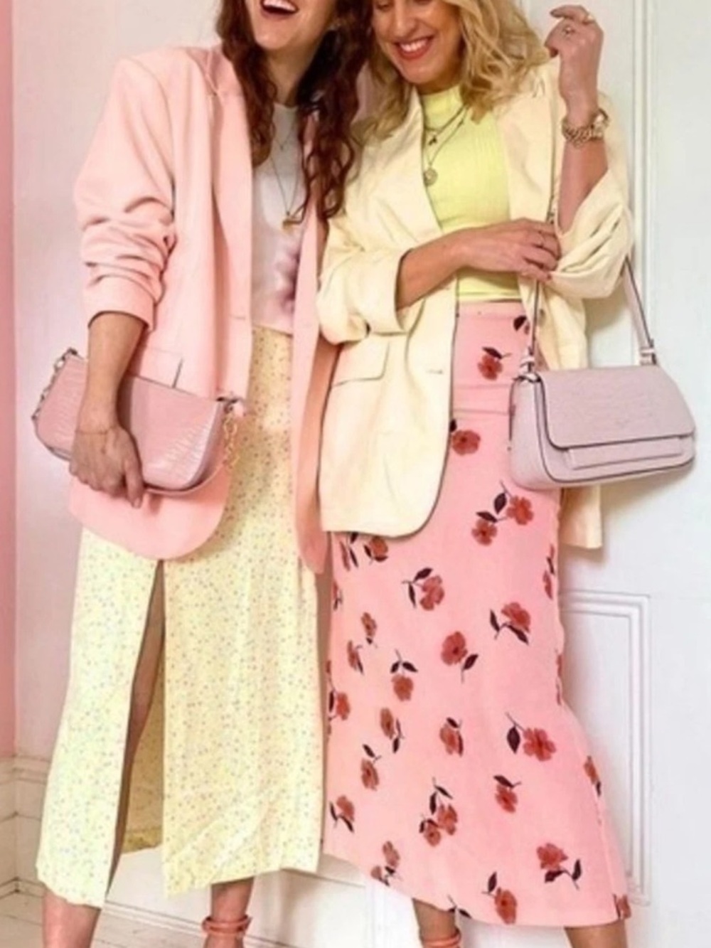 Zara Floral Linen Luxury Pink Maxi Skirt Size XXL